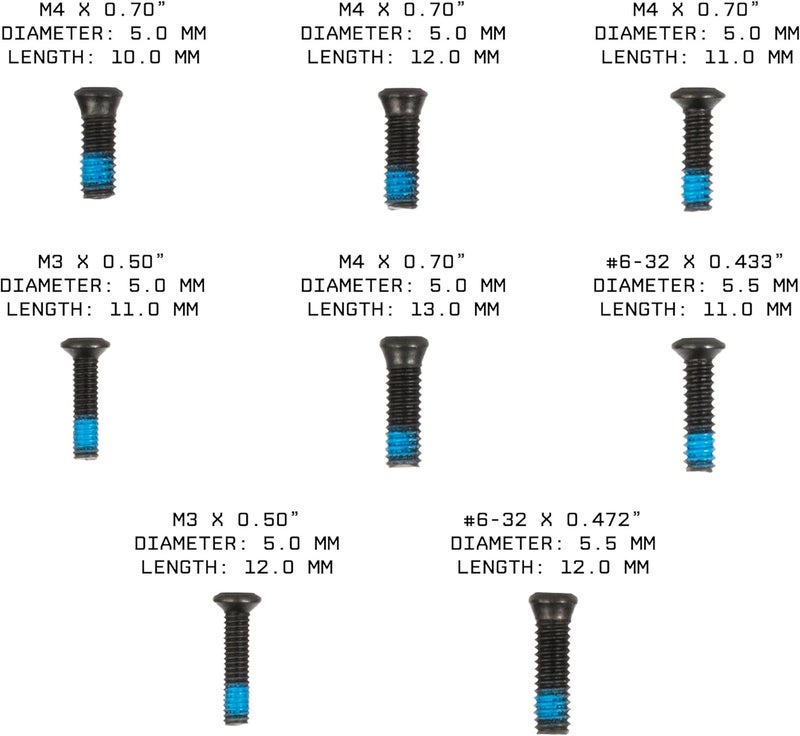 Monstrum Red Dot Screws for RMSc / 407K/507K | M3, M4, and #6-32 | Compatible with Glock 43X/48 MOS/Hellcat OSP with Plate/Sig P365/XL/S&W Smith and Wesson M&P 5.7/22 Magnum/Shield Plus/Equalizer - Image 2